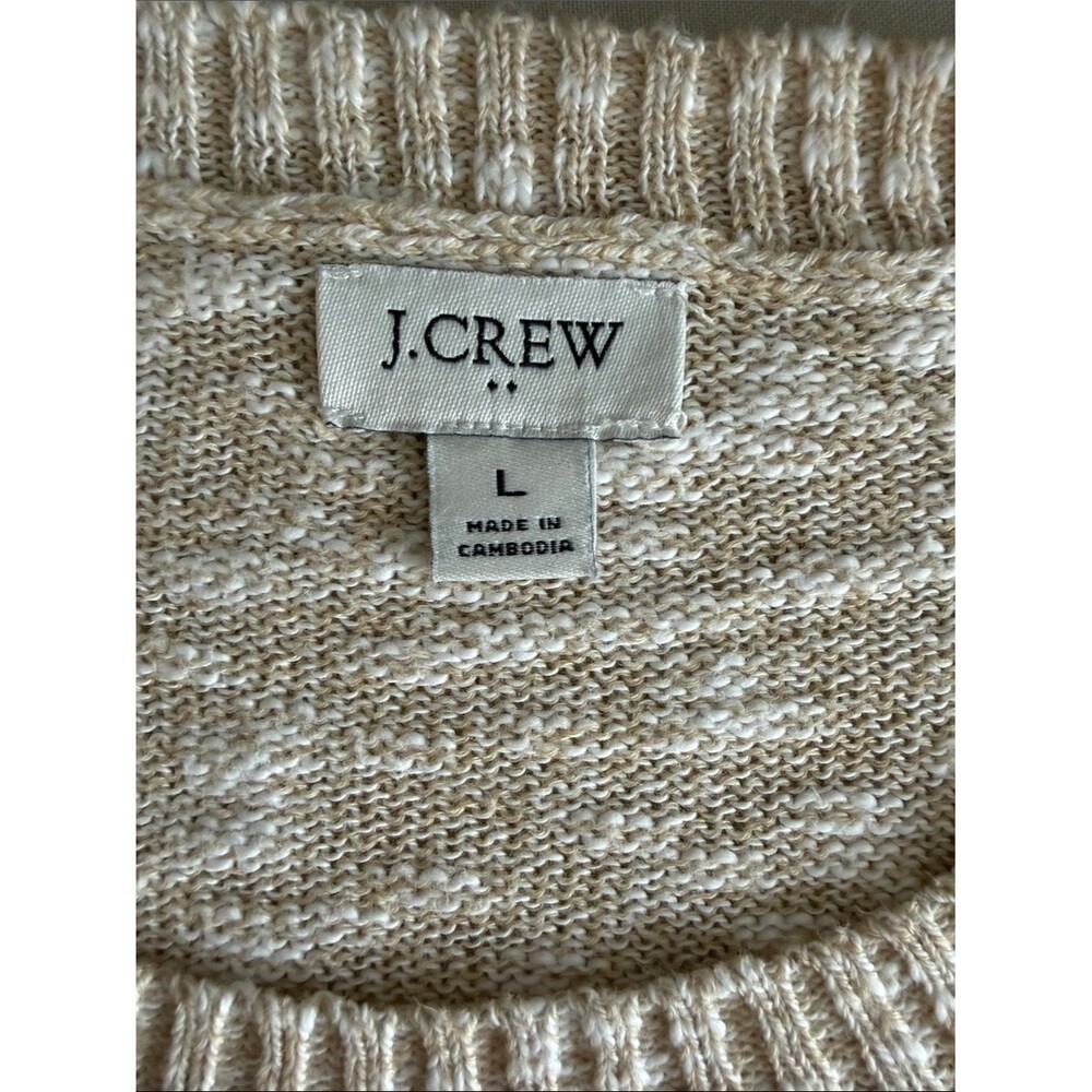 J.Crew Marled Beach Crewneck Sweater Textured Knit Coastal Preppy Size L - Picture 6 of 10